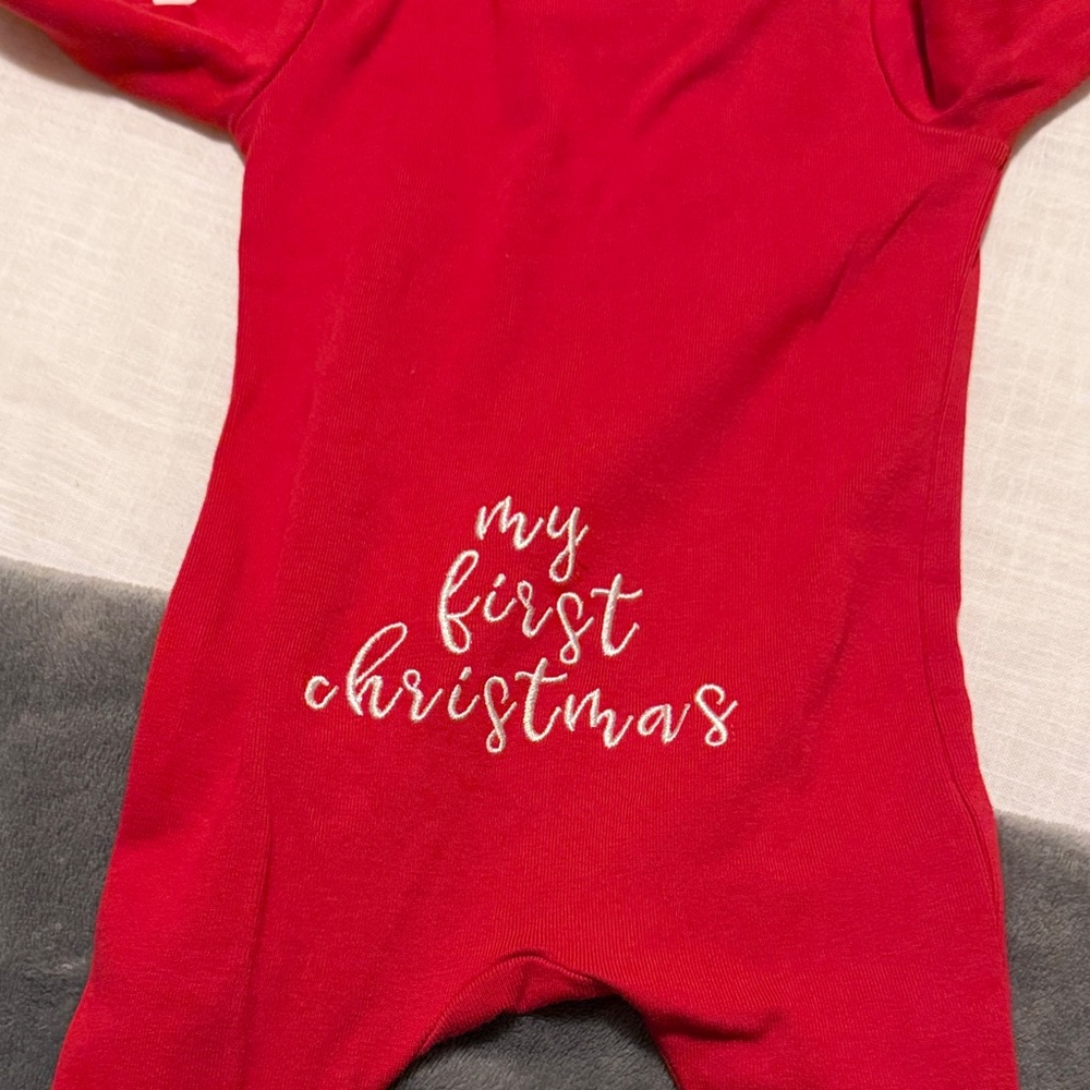 Pottery Barn Kids Red 'My First Christmas' Pajamas
